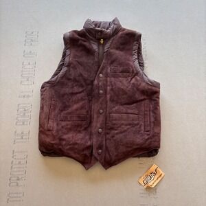 Vintage 70s Chess King Leather Puffer Vest